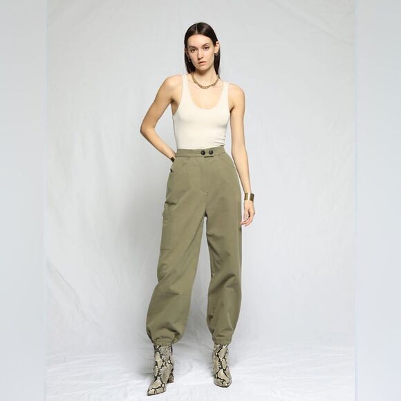 NWT The Range Structured Twill High Waist Cargo Pants in Black $350 size XS - Picture 13 of 14